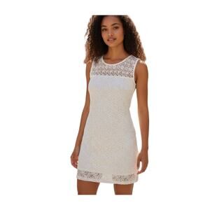 HOLLISTER WHITE CROCHET MINI DRESS SZ.3 EUC.
